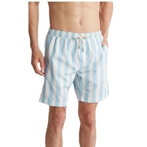 Nordstrom Mens Swim Trunks XS Blue White Classic Stripe Ocean Surf Pool
Beach